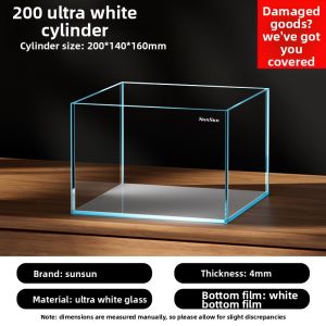 Sunsun | Clear Glass Bare Aquarium For Desk And Living Room Ecological Betta Fish Goldfish Turtle Water Plant Easy Maintenance