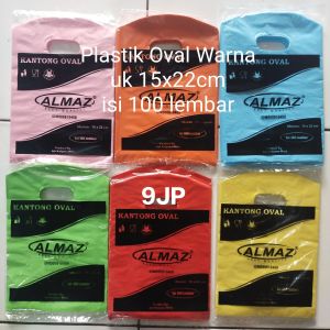 ( 2 PACK ) Kantong Plastik Oval Warna 15x22 isi 100 Lembar PER PACK