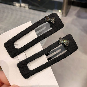 กิ๊บผ้าสีดําสําหรับผู้หญิงพร้อมกิ๊บบีบีกิ๊บติดผมด้านข้างเครื่องประดับผมอบสดสไตล์ญี่ปุ่นและเกาหลีใต้