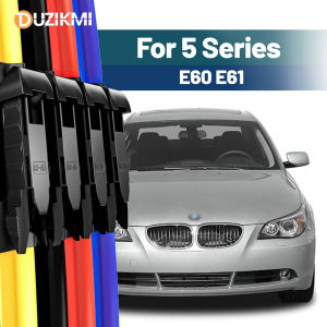 For BMW 5 Series E60 E61 2003-2010 2004 2005 2006 2007 2008 2009 2pcs Front Windshield Windscreen Wiper Blades Red Blue