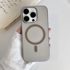 Ultra Thin Matte Magnetic Wireless Charger Case For iPhone 16 15 14 Plus 13 12 11 Pro Max For Magsafe Hard PC Translucent Cover