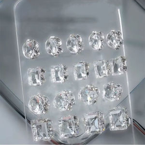 10pcs 3D Irregular Stackable Glitter Rhinestone Nail Art Charms Luxury Crystal Pendant Nail Decorations Parts