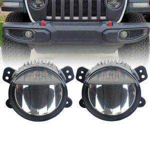 Cụm Đèn Sương Mù LED 4 Inch Nâng Cấp Lắp Cản Trước Dành Cho Jeep Wrangler JL JT 2018-2024 Vỏ Nhôm Đúc 12V
