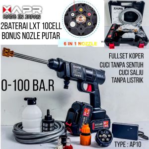 APR RAJA STEAM CORDLESS JET CLEANER TYPE AP10 2 baterai 88v lxt 10cell cuci motor mobil ac taman karpet dll