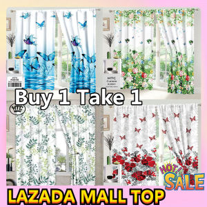 【Buy 1 Take 1】2 Pcs 100*210CM Plain & New Printing Window Curtains