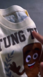 Setelan Baju Harian Anak Bahan Katun Lengan Pendek Motif Tung Tung Sahur Ready Usia Anak 3Bln-10Thn