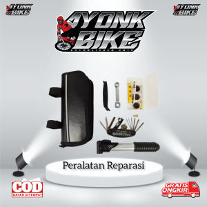 Perlengkepan reparasi sepeda tambal ban toolkit pompa dll.Paket tas alat perbaikan Simple