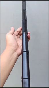 Tongkat Toya Kayu Galih Kelor Hitam Model Bambu Panjang 70cm