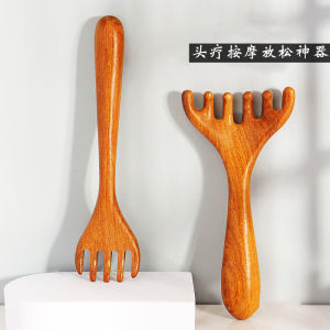 Gold Thread Sandalwood Five Clawed Scalp Massage Comb Meridian Unblocking Acupoint Stimulation Hair Care Tool Sleep Aid