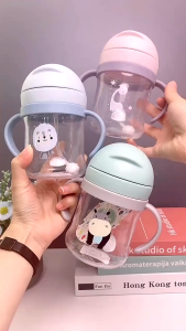 Baby Water Bottle Kids Drinking Bottle Sip Cup Strap Cup Straw Feeding Bottle Water Bottle