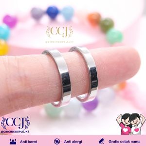 [GRATIS CETAK NAMA] Cincin Couple Titanium Anti Karat M104 | Cincin Pasangan | Cincin Hadiah | Cincin Lamaran | Cincin Tunangan | Aksesoris Pria Wanita