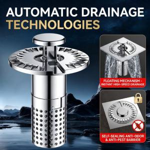 Universal Valve Floor Drain Bathroom Washbasin Drain Hair Catcher Auto Sensing Strainer Basket Hair Stopper for Bathroom Sink