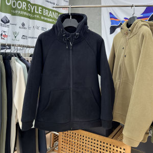 Double-Sided Fleece Jacket 900g High-Efficiency Warm Hooded Outerwear Men Women Casual Sportswear Hiking Zipper Closure