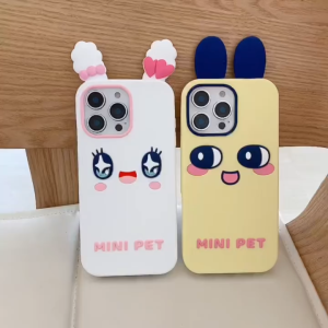 3D Cartoon Ear Rubble Songzi Silicone Phone Case for iPhone 13 14 15 16 17 Pro Max Casing Soft Silicone Cover for iPhone 16 Pro Max Case