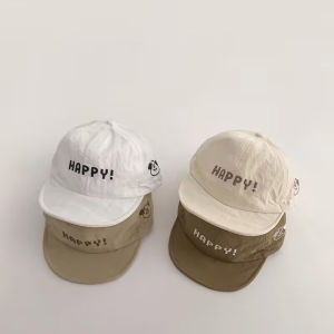 หมวกเบสบอลแห้งเร็วฤดูร้อนสำหรับเด็กทารกหมวกแก๊ปตัวอักษรสีเดียวกลางแจ้งหมวกกันแดดผู้หญิงเด็กแบบบางระบายอากาศ