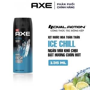 Xịt Khử Mùi AXE Cho Nam Hương Nước Hoa - Ice Chill 135ml Hương Bạc Hà Và Chanh Lạnh Đúng Chất Gen Y và Gen Z nam tính.