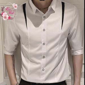 Áo Sơ mi nam tay lỡ chất mềm mát phối màu trẻ trung lịch lãm H46