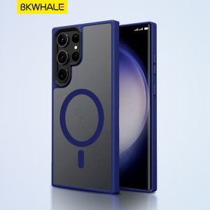 BKWHALE กรณีโทรศัพท์แม่เหล็ก สำหรับ Samsung Galaxy S24 Ultra S23Ultra S22Ultra S24Ultra S24 Plus S24+ กรณีป้องกันลายนิ้วมือด้าน