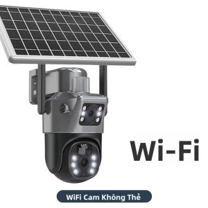 Camera Wifi Năng Lượng Mặt Trời 4K 8MP Với Hai Ống Kính Và Hai Màn Hình Camera An Ninh Ngoài Trời PTZ Với Chức Năng Phát Hiện Chuyển Động PIR