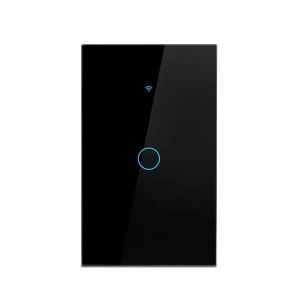 Works with Tuya App Smart Wifi Touch Switch Neutral Wire/No Neutral Wire Required US 1/2/3/4 Gang Light Switch For Alexa Google