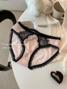 Luxurious French Style Womens Cotton Lace Briefs Breathable Antibacterial Low Waist Triangle Panties Seamless Nylon Underwear