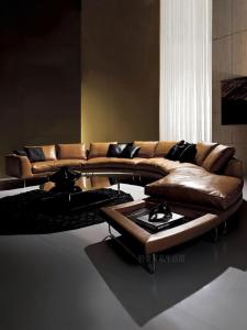 Nordic Modern Simple Semi-Circular Leather Art Reception Office Designer Creative Casual Club round Sofa Adult Sponge Filling