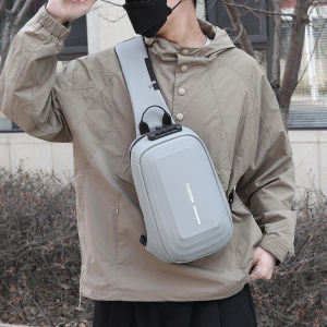 Hard Case Mens Bags Password Lock Chest Bag Men Shoulder Bag Messenger Bag Casual Oblique Bag Motorcycle Bag Trendy Summer Backpack