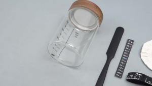 Sourdough Starter Jar Kit 1000ml Dough Fermentation Container Wide Mouth Clear Glass Jar for Kitchen Baking Food Storage Tank