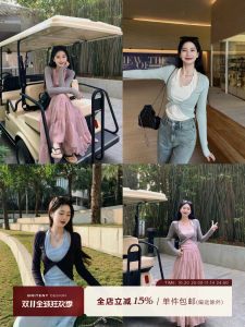 เสื้อยืดคอกลมแขนยาวทรงสลิมฟิตสำหรับผู้หญิง ดีไซน์สีบล็อก ผลิตจากผ้าถักผสมผ้าฝ้ายโพลีเอสเตอร์ ความยาวปกติ ฤดูร้อน 2025