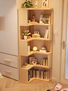 Corner Storage Rack Wall Mounted Triangle Organizer Cabinet Integrated against Wall Small Space Corner Cupboard 90 Degree Angle