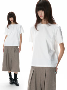 VATTY | Retro Minimalist T-shirt Sophisticated 3D-cutting Straight Shoulder Loose Fit