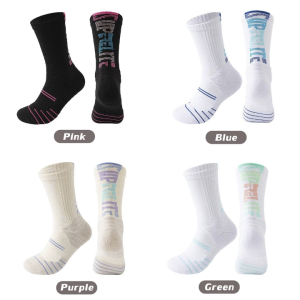 ถุงเท้ากีฬาชาย ดีไซน์สำหรับบาสเกตบอลโดยเฉพาะ ทรงสูง เนื้อผ้าแคนยอน