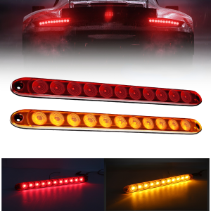 1PC Waterproof 16-Inch 11-LED Truck Tail Trailer Light with Brake Stop Park High/Low Brightness Marker Bar - 12V Amber Red White