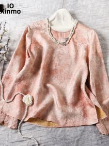 XMO | Elegant Loose Design Gradient Chinese Style Womens Blouse