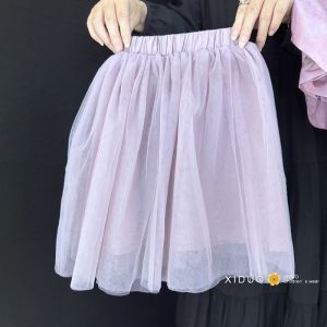 New Chinese Style Girls Purple Big Sleeve Cheongsam Top And Skirt Set Baby Girls Traditional Costume Modification Version