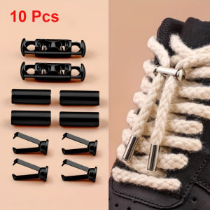 10 Cái Khóa Dây Giày Không Cần Buộc Khóa Lò Xo Kẹp Kim Loại Có Thể Điều Chỉnh Khóa Dây Rút Bền Cho Áo Khoác - Kẹp Tròn Hợp Kim Kẽm