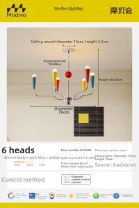 FANCY LAMP CLUB | Memphis Mid-Century Bauhaus Style Artistic Colorful Ceiling Lamp