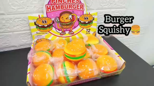 Hamburger Burger Squishy Toy TPR Soft Squeeze Stress Relief Pinch Toy Mainan Burger Picit Picit DeStress 汉堡捏捏乐
