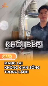Combo hút mùi bếp Geer HF200 công suất lớn 130w – tặng máng inox 201 70x40x12cm + ống bạc 2 lớp + đai xiết – khử mùi mạnh sạch thoáng không gian bếp