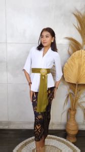 Setelan Kebaya Kartini Airflow Anna dan Bawahan Kamen Batik Stretch Free Selendang Kebaya Bumil Modern Bali Murah