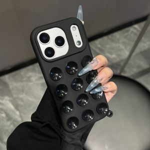 Luxury Suction Cup Soft Silicone Phone Case For iPhone 17 Pro Max 14 13 18 11 12 15 AirXR Candy Color Anti-Slip Shockproof Cover