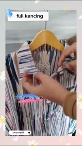 Setelan anak perempuan lengan panjang motif strif untuk usia 7 sampai 12 tahun bahan shakila