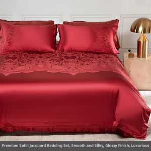 shui yang | European Style High-Density Luxury Sateen Cotton Weave Bedding 4-Piece Set