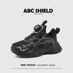 ABC SHIELD | Giày Trẻ Em Đế Mềm Thoáng Khí Màu Đen