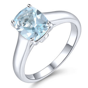 Lohaspie Jewelry Genuine 1.7 Carats Solid Sterling Silver 925 Ring Original Natural Citrine Sky Blue Topaz Ring Citrine Ring 925 Silver Ring Birthstone Ring For Women Jewelry