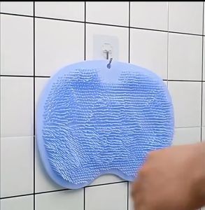 WIN WIN Shop New Bathroom Foot Shower Mat Back Foot Scrubber with Suction Cup Non-slip Massager Brush Body Scrubber Exfoliating Mat