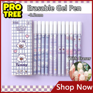 Protree 12Pcs/set Erasable Gel Pen Full Needle Tube 0.5m Exquisite Cartoon Student Magic Eraser