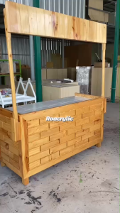 roacrylic เคาน์เตอร์ไม้สนนอก WoodNest Kiosk ขนาด 161x62.5x194 cm.