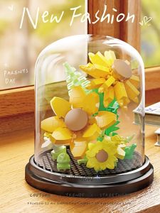 Sunflower building blocks bouquet assembly figure toy girl childrens day souvenir gift office decoration
