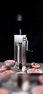 MONDIAL 2L/5L/7L Commercial Manual Sausage Stuffer Vertical Stainless Steel Sausage Stuffer Meat Filler with 4 Sizes of Sausage Tubes for Commercial Home Use